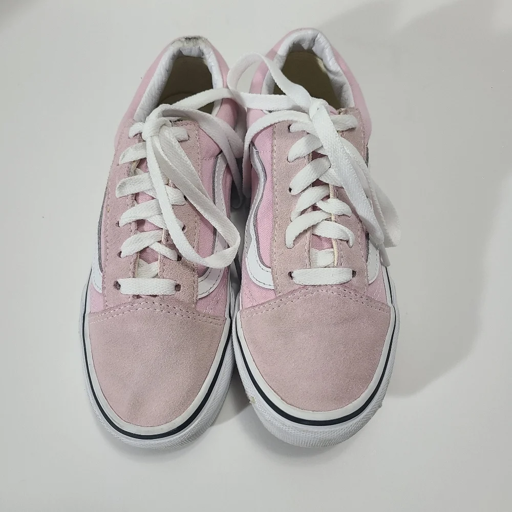 Vans Pink and White LIds Size 2.5 Kids‎